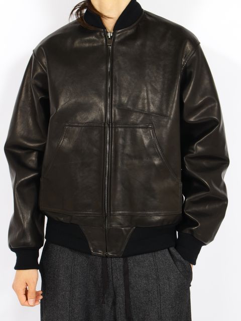 【26AW】 レザー ブルゾン ジャケット / LEATHER BLOUSON JACKET / ブラック