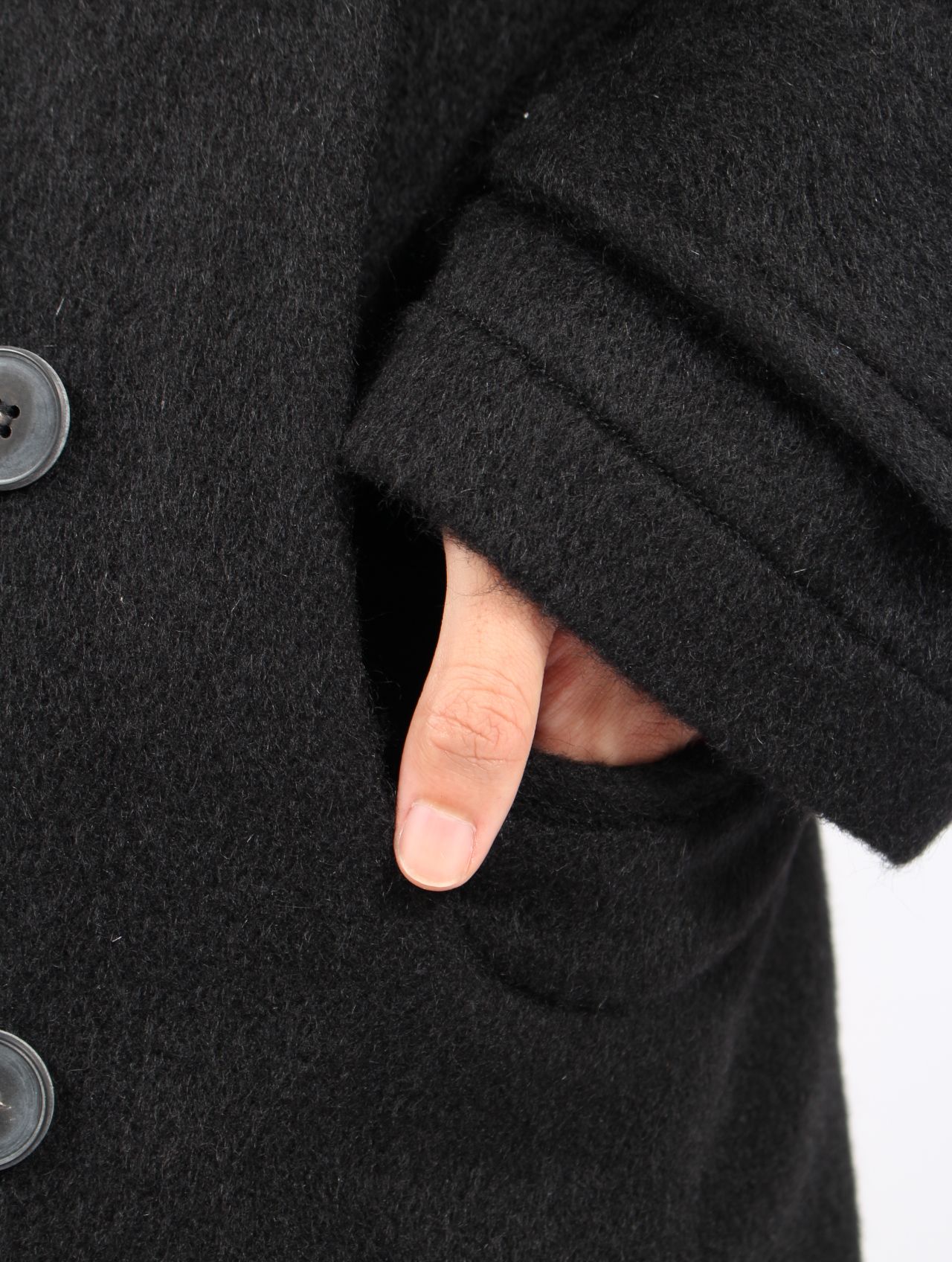 【25AW】 ダブル ブレステッド コート / DOUBLE BREASTED COAT / BLACK(ブラック)