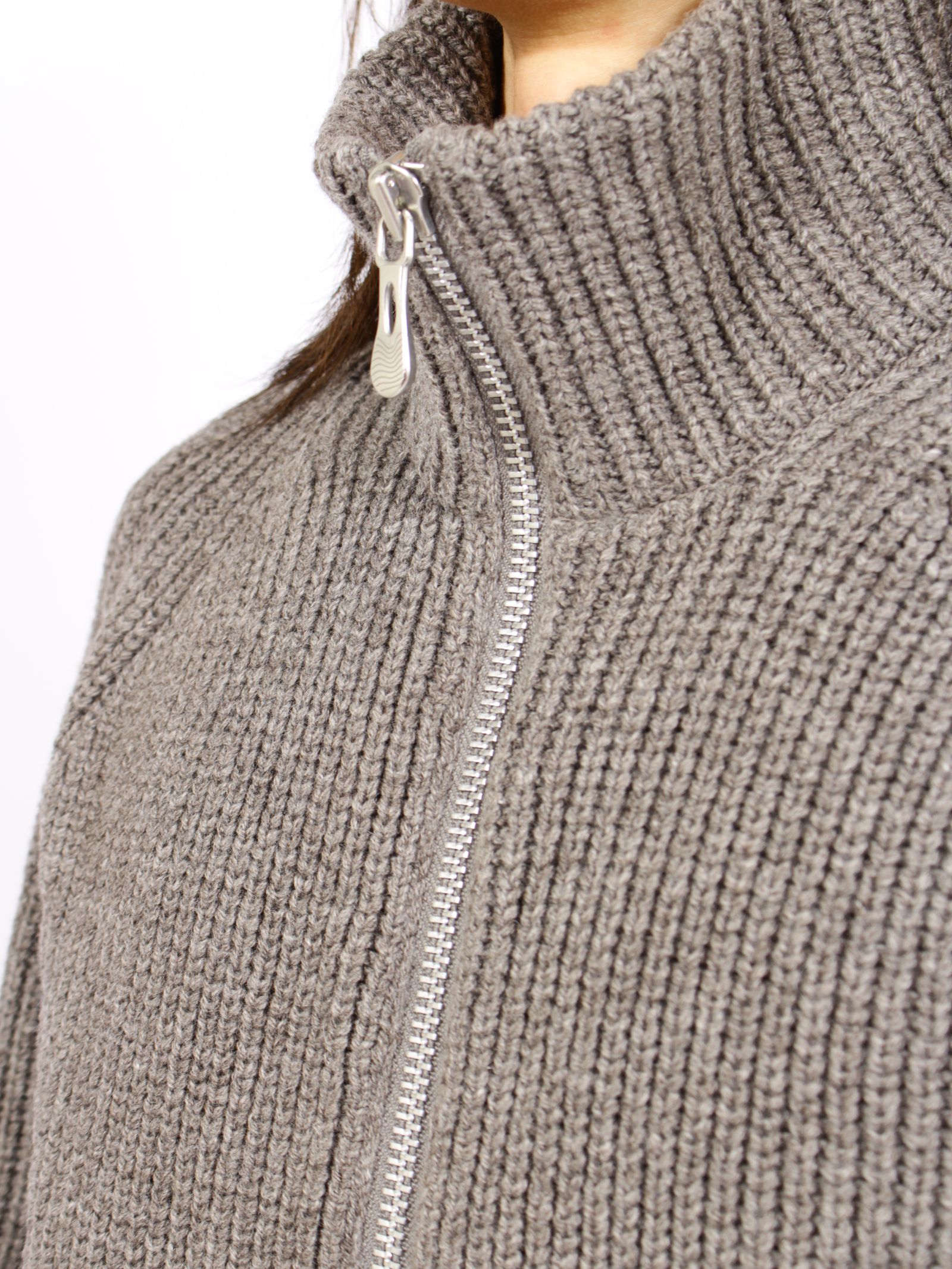 【26AW】ドライバーズ ジップ アップ セーター ニット セーター / DRIVERS ZIP UP SWEATER / TAUPE MELANGE(ブラウン)
