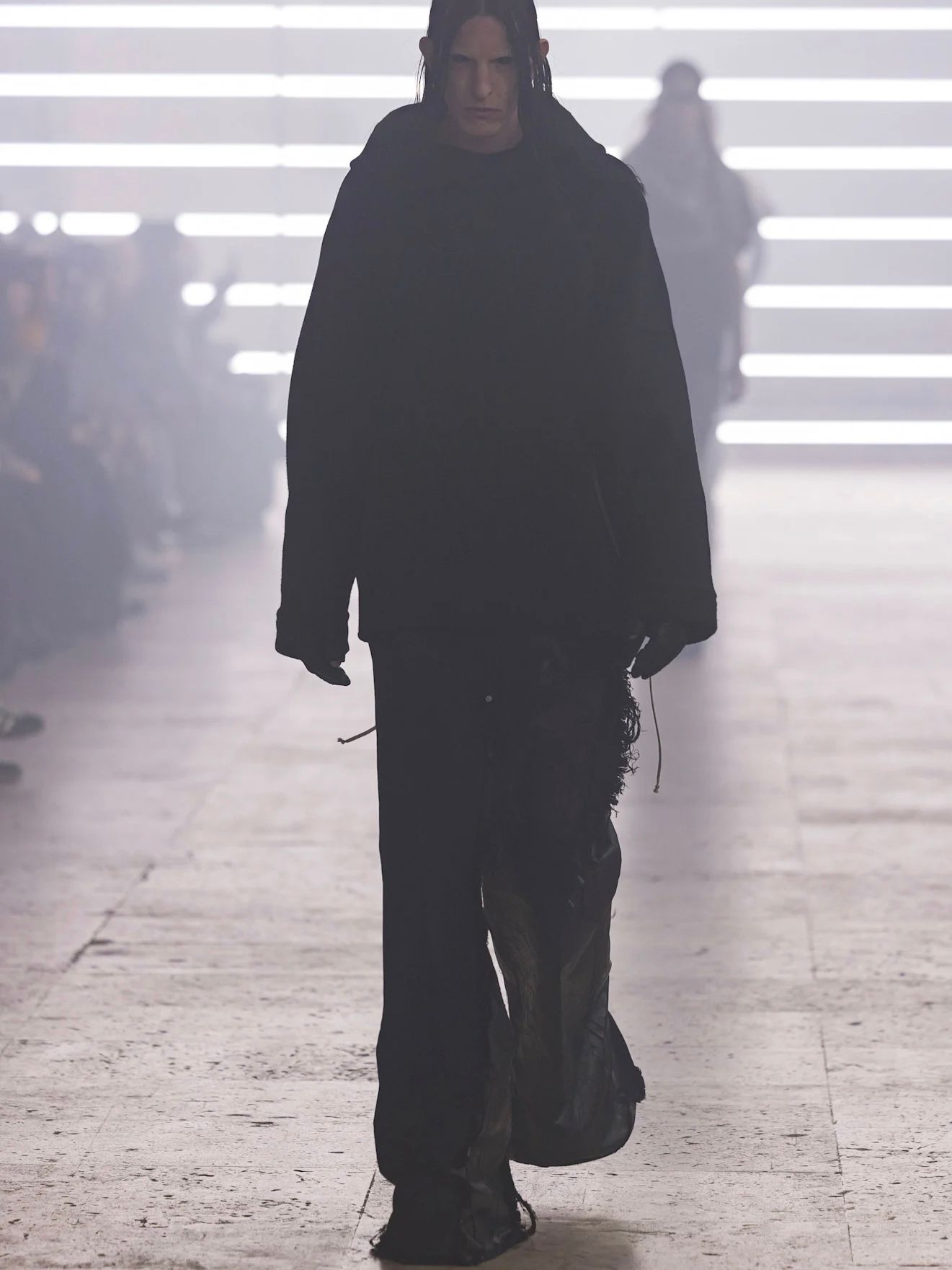 【25AW】ジョリス トラウザー 切替 コーティング  ワイドパンツ / JORIS TROUSER / ブラック