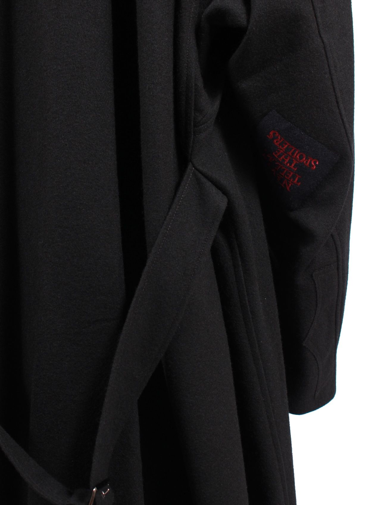 【25AW】バットマン ドレープ ロング ピー コート / "BATMAN" DRAPE LONG P-COAT / ブラック