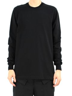 【25AW】リブ クルーネック 長袖スウェット シャツ / SHORT CREWNECK LS / ブラック