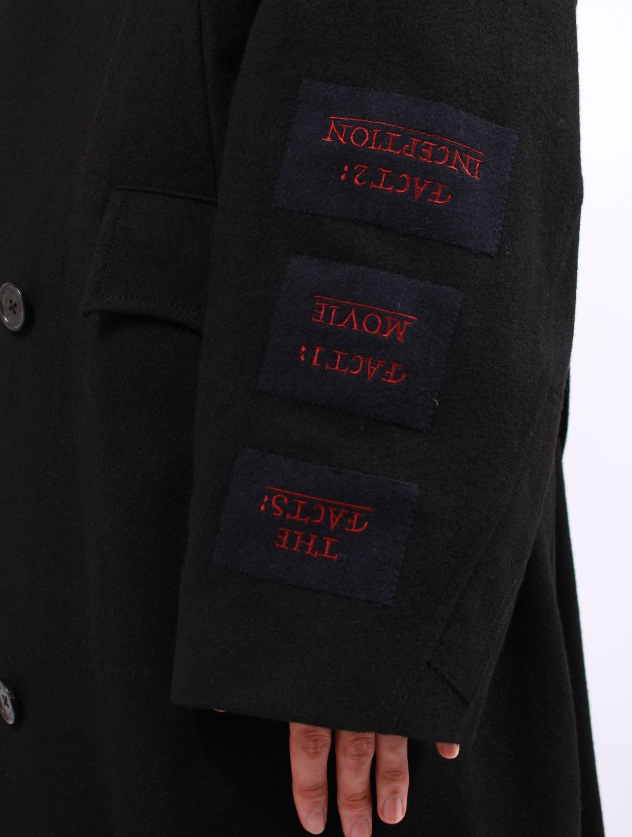 【25AW】バットマン ドレープ ロング ピー コート / "BATMAN" DRAPE LONG P-COAT / ブラック
