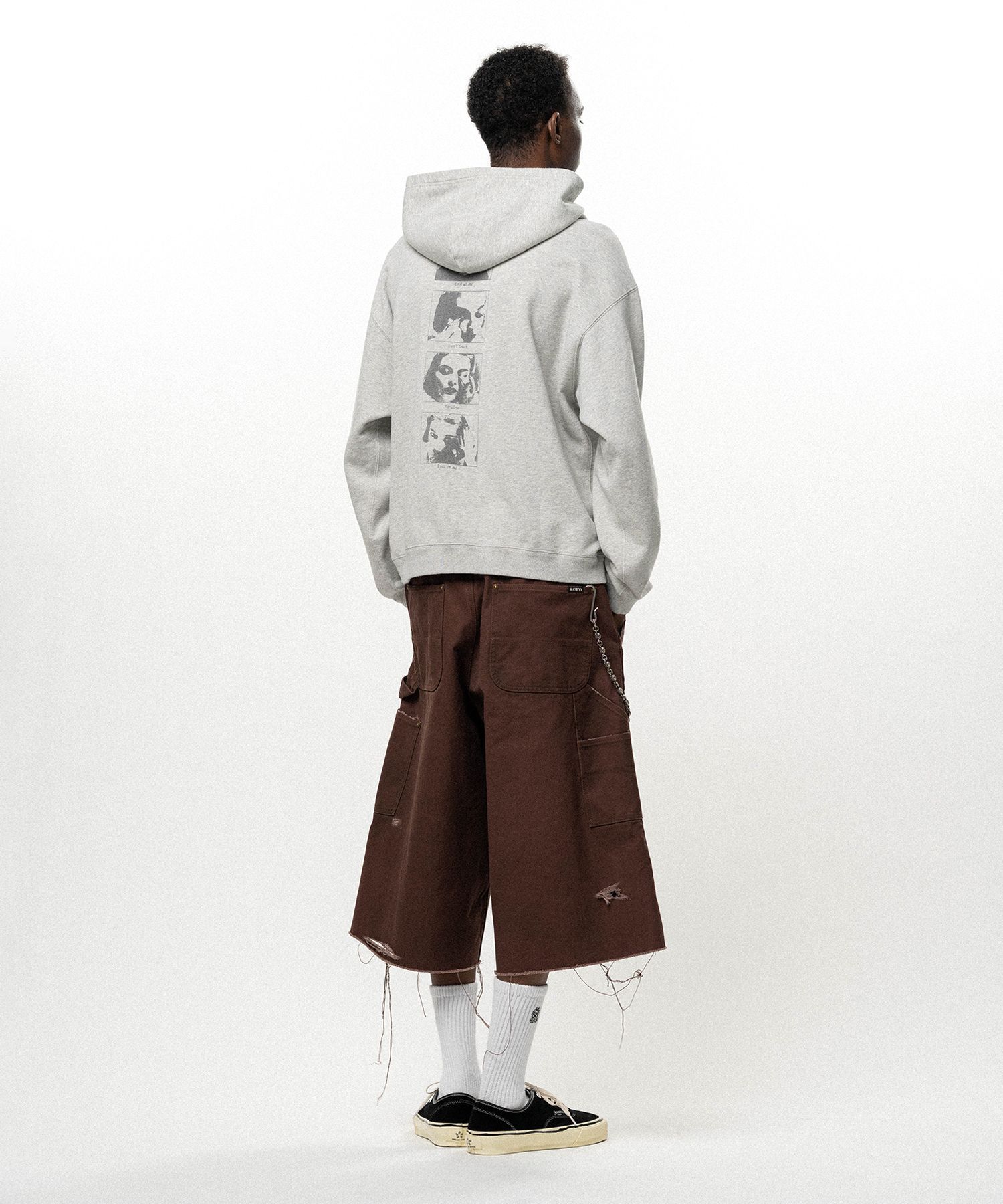 ディストーテッド・ガール・ジップアップ・フーディ / "DISTORTED Girl" Zip-up Hoodie / グレー
