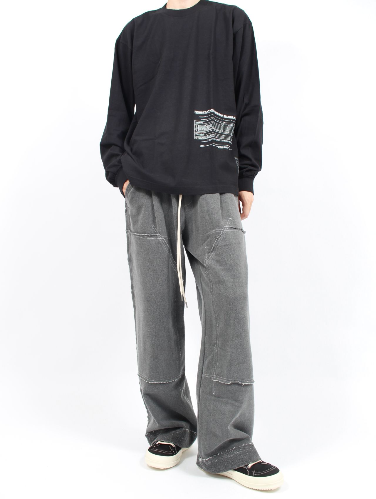 【25AW】レジストレーション フォーム ロングスリーブカットソー パックTシャツ / REGISTRATIOON FORM / LSC / ブラック