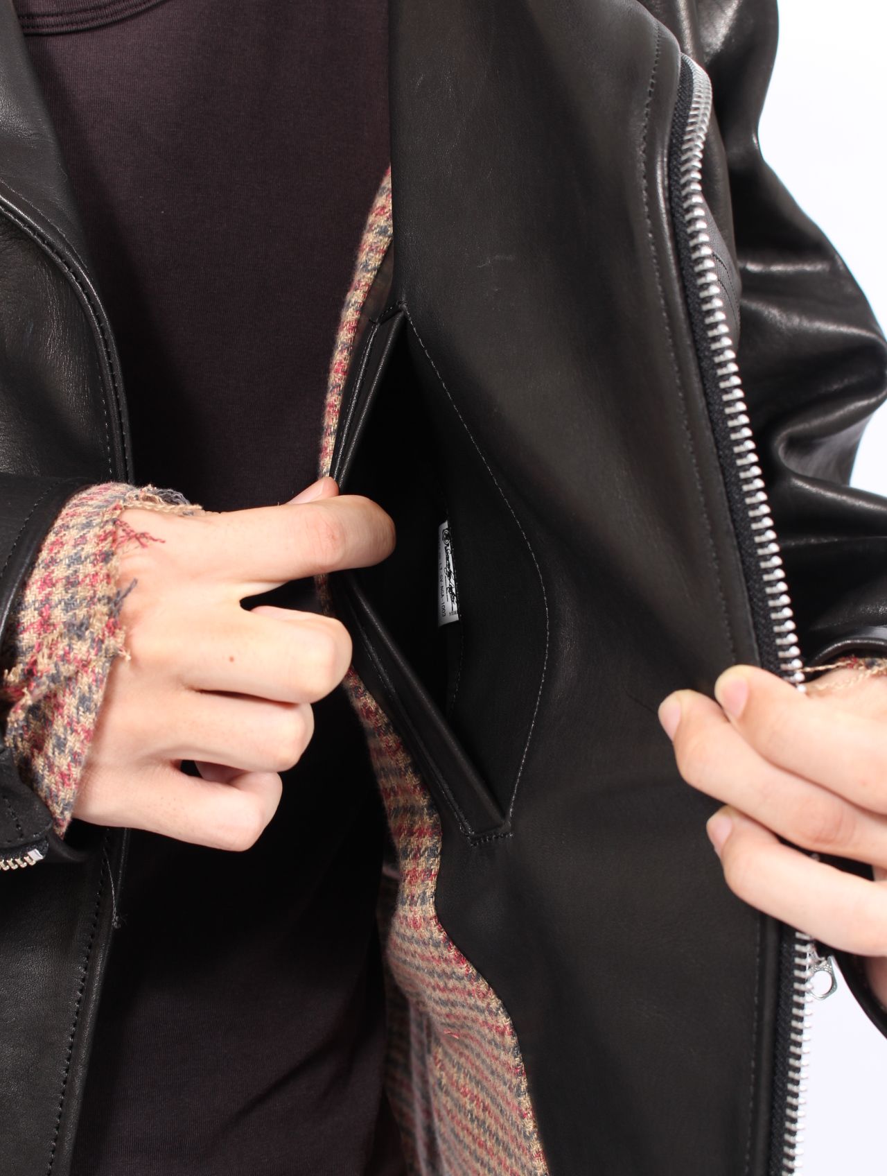 【25AW】カウレザー Dポケット ライダース / COW LEATHER D-POCKET RIDERS / ブラック