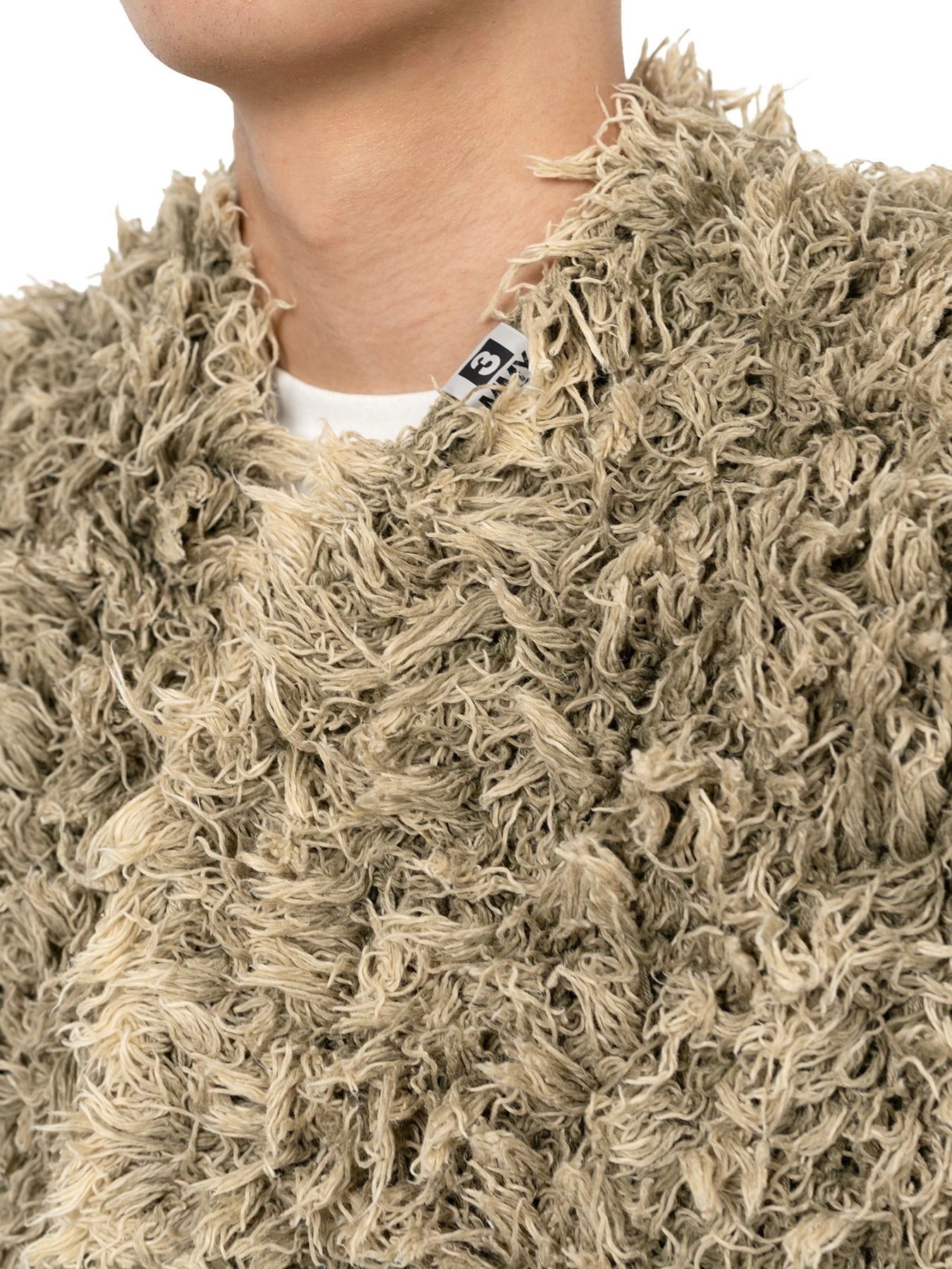 【25AW】ブリーチ シャギー ニット カーディガン / BLEACHED SHAGGY KNIT CD / カーキ