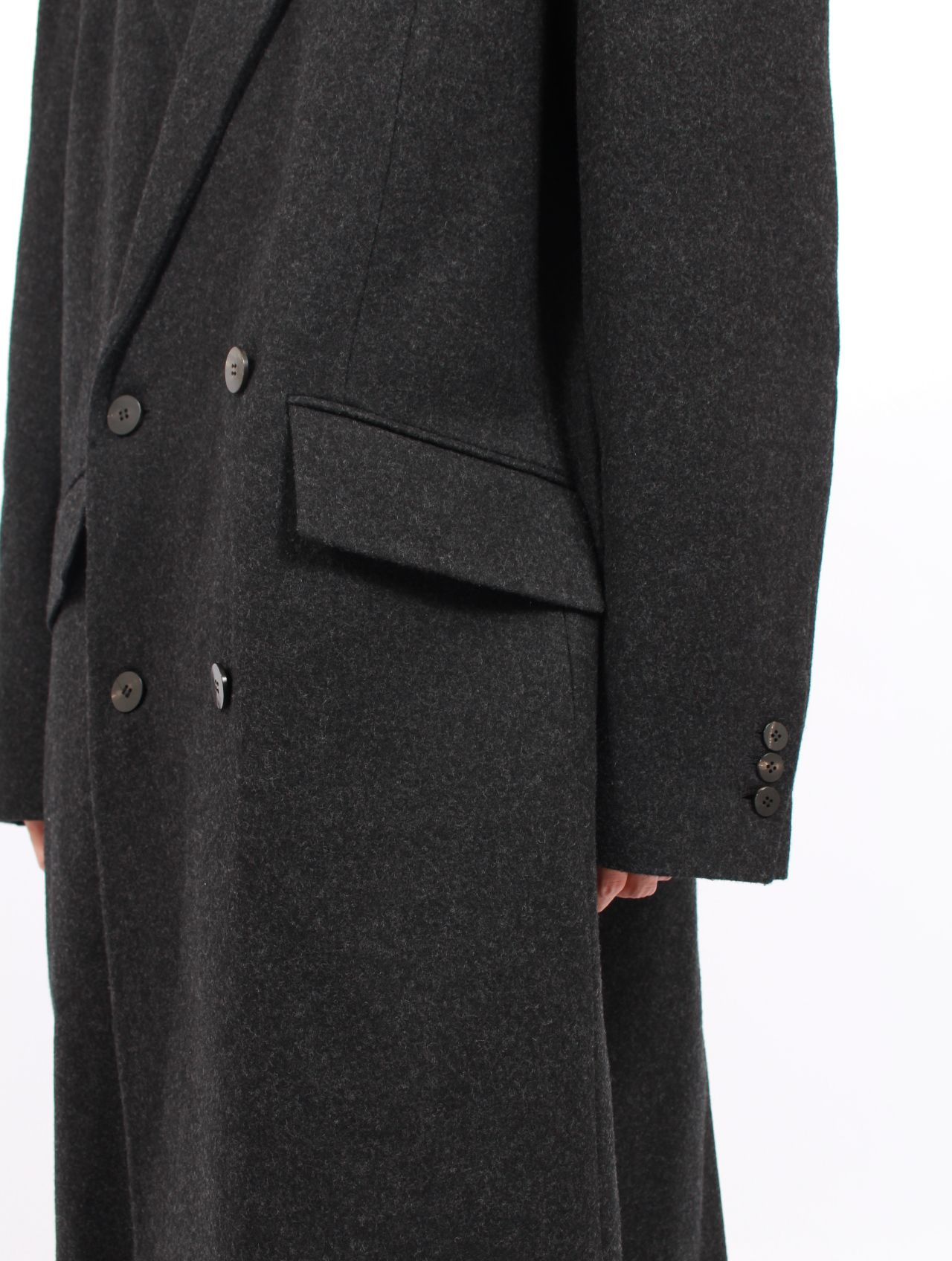 【25AW】フォグ ダブル ブレステッド コート / FOG DOUBLE BREASTED COAT / チャコール