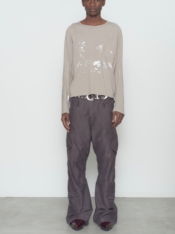 【26AW】フォイル プリント スプラッター ロング スリーブ Tシャツ / FOIL PAINT SPLATTER LONG SLEEVE T-SHIRT / CLAY(ベージュ)
