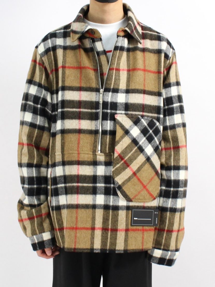 WE11DONE - 【22AW】ハーフジップチェックシャツ / BLUE WD CHECK ...