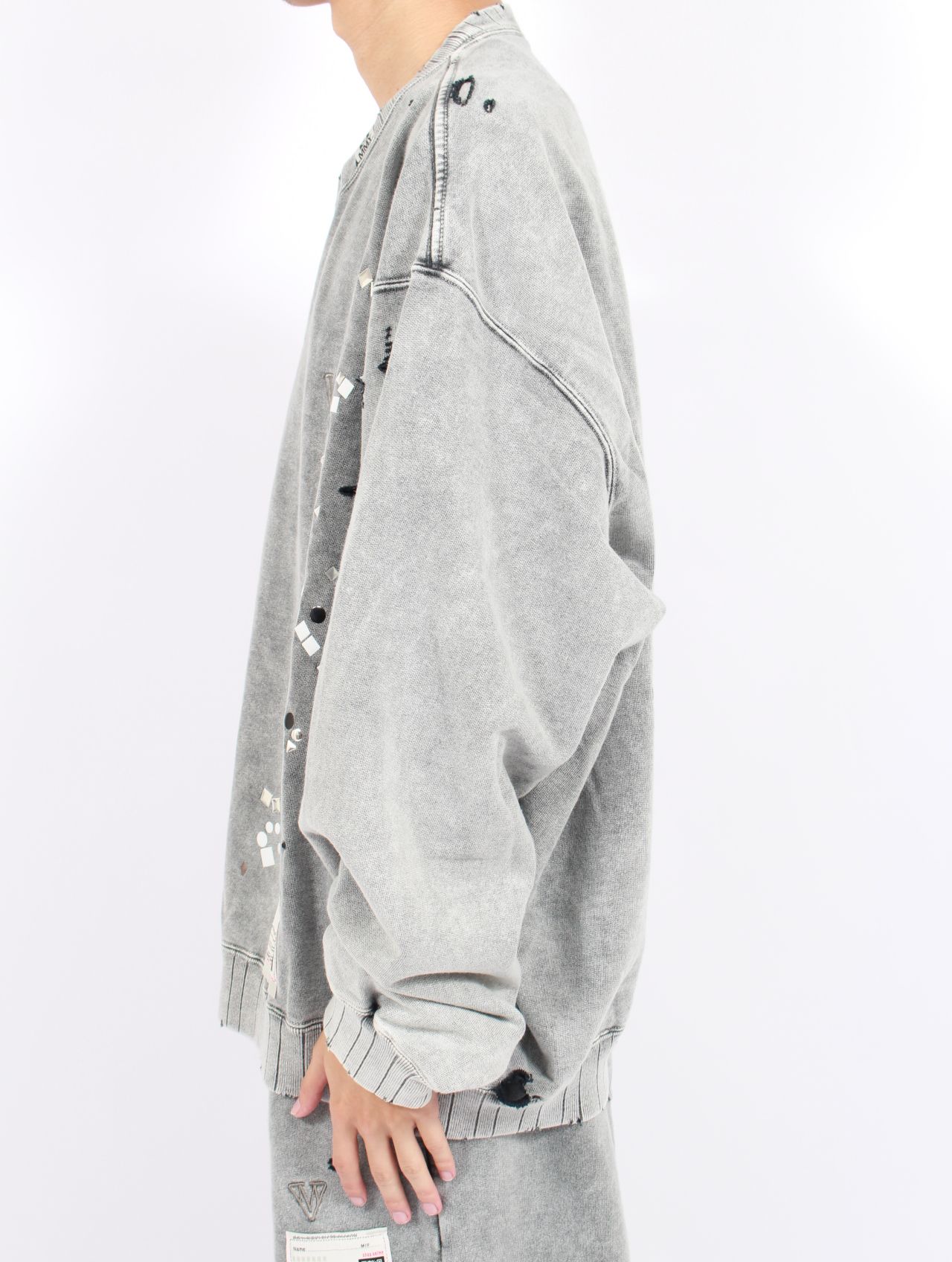 【25AW】エンブリッシュ ブリーチ プルオーバー / EMBELLISH BLEACH PO / グレー