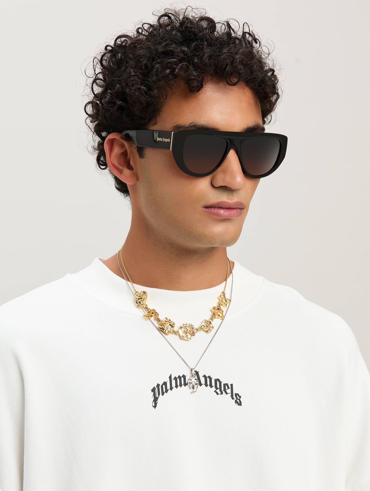 PALM ANGELS - 【25SS】バック カーブ ロゴ クルーネック