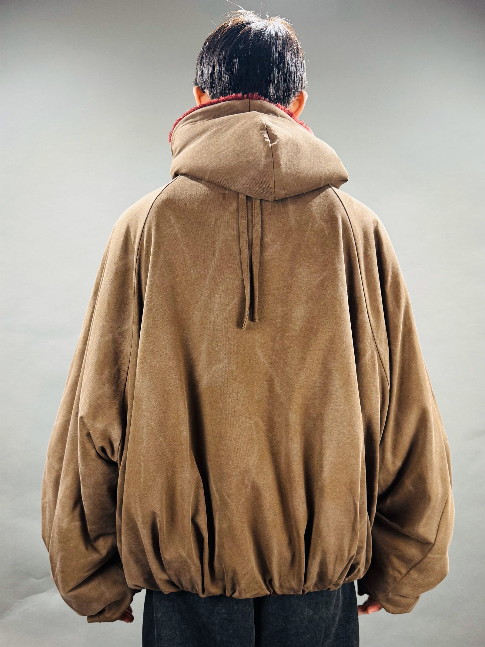 【25AW】リバーシブル フーディー パーカー / REVERSIBLE HOODIE / ブラウン×ワイン