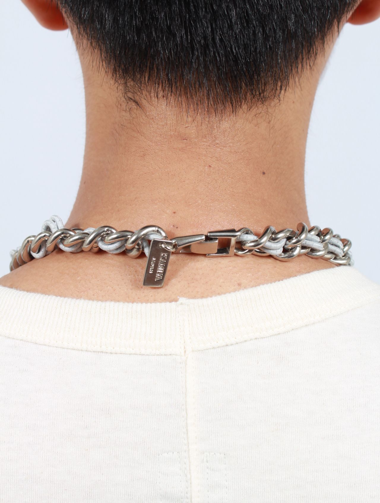 【25AW】レースド チェイン ネックレス / LACED CHAIN NECKLACE / グレー