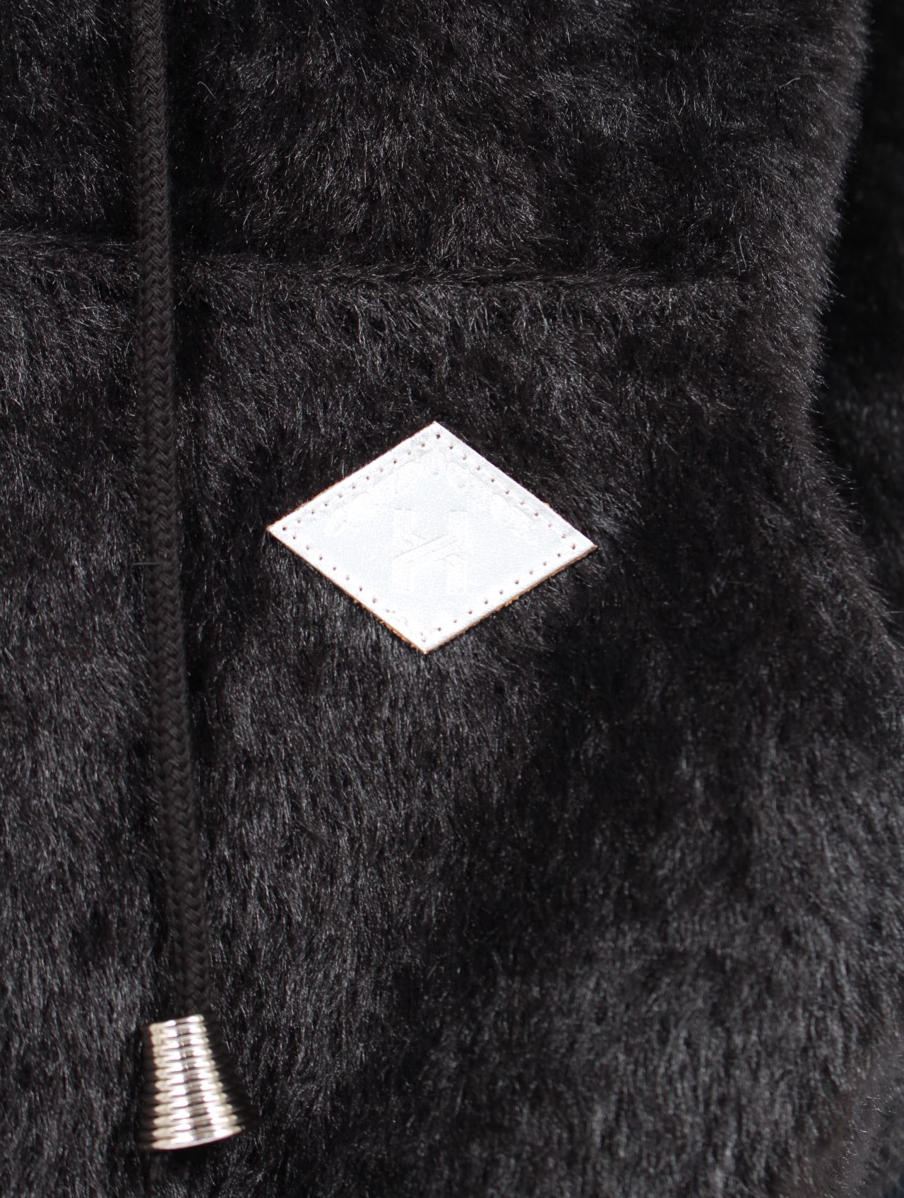 【25AW】テディベア フーデッド セーター シャギー ジップアップ パーカー / TEDDY BEAR HOODED SWEATER / ブラック