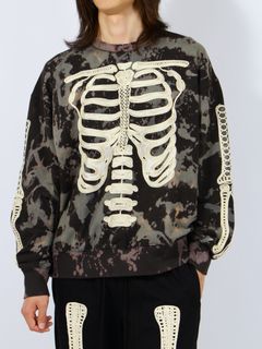 【26SS】コード 刺繍 コットン ブリーチ クルーネック セーター "ボーン" / CORD EMBROIDERED COTTON BLEACH CREWNECK SWEATER 'BONES / マルチ