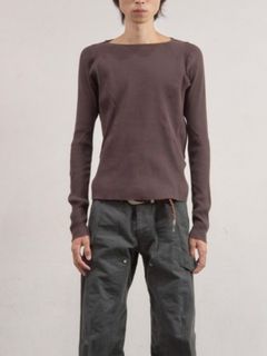 【26SS】 パネルド リブ ロングスリーブ 長袖 Tシャツ / PANELLED RIBBED LONG SLEEVE T-SHIRT / BROWN (ブラウン)