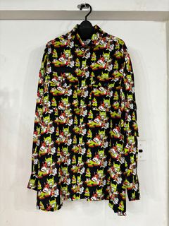 【25SS】ミリタリー シャツ パンク ガール アートワーク バイ カエ タナカ / MILITARY SHIRT PUNK GIRL ARTWORK BY KAE TANAKA / ブラック