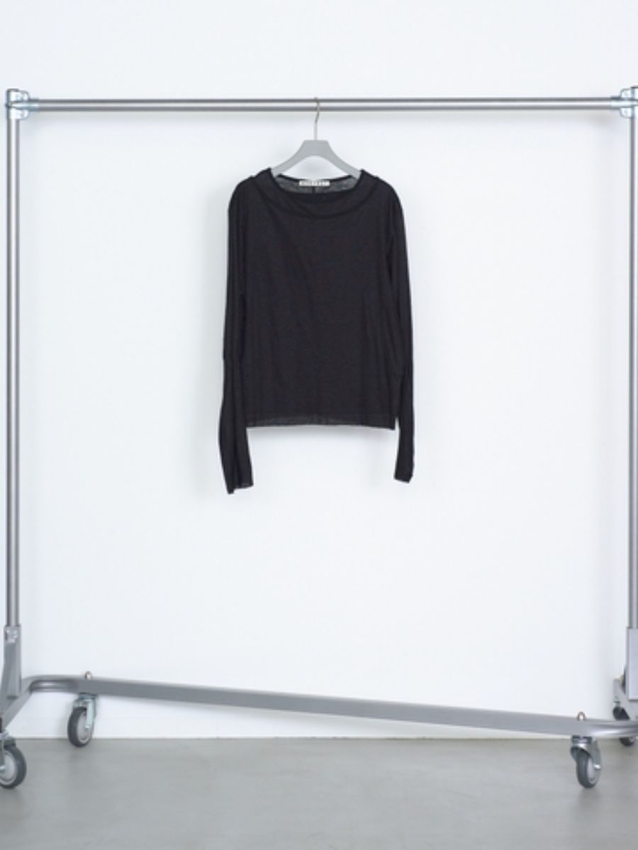 ダブル レイヤード ロング スリーブ Tシャツ 長袖 カットソー / DOUBLE LAYERED LONG SLEEVE T SHIRT / ブラック