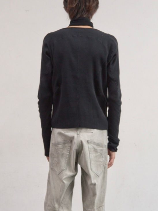 【26SS】 パネルド リブ ロングスリーブ 長袖 Tシャツ / PANELLED RIBBED LONG SLEEVE T-SHIRT / BLACK (ブラック)