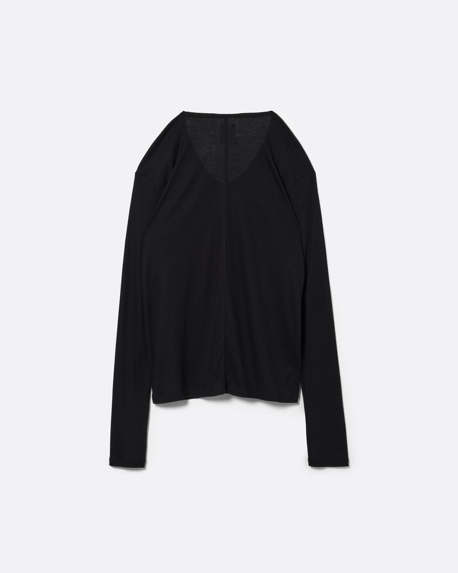 Vネック ロングスリーブ リブ Tシャツ .17 / V-NECK LONG SLEEVE RIB T-SHIRT .17 / ブラック