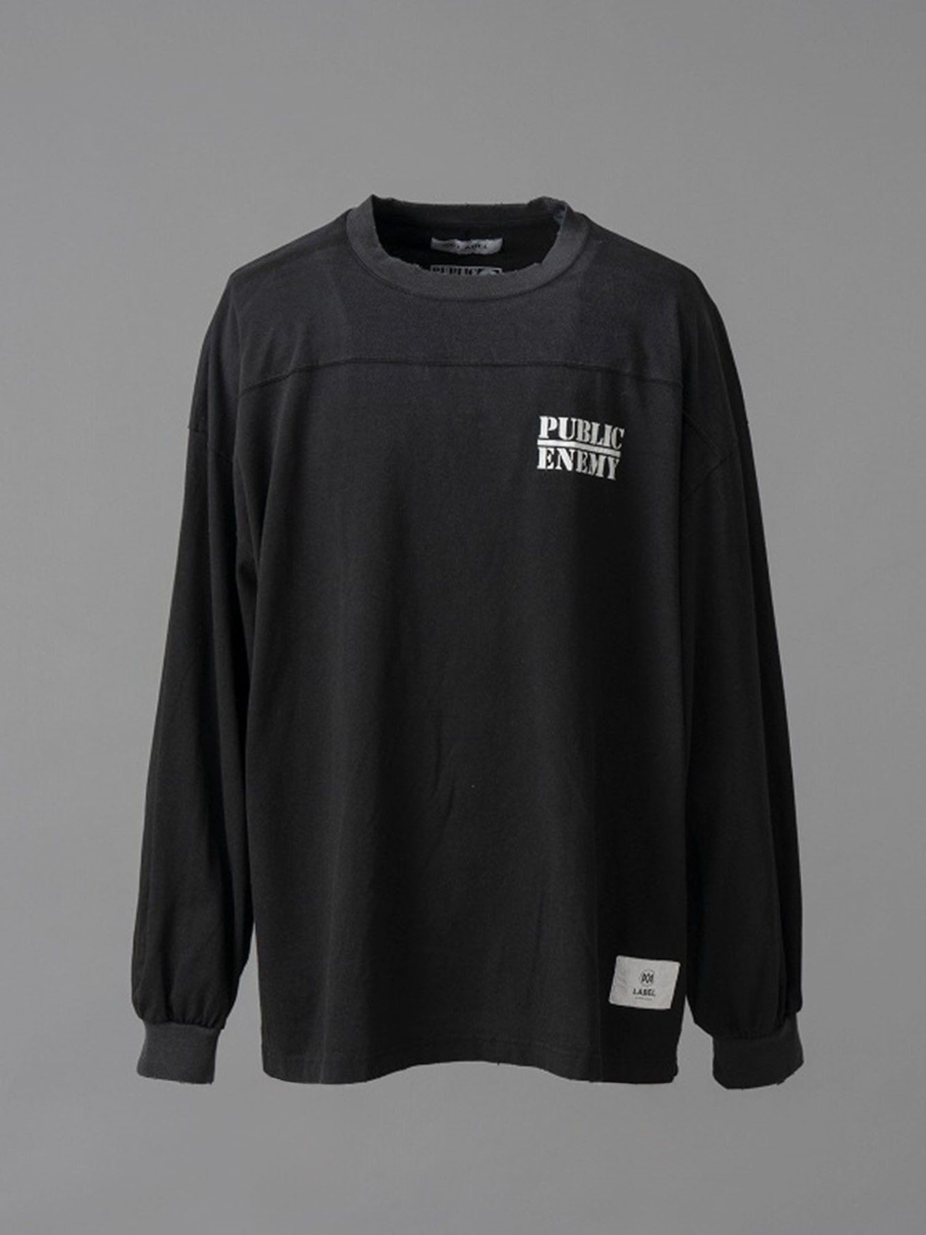 パブリック エネミー オーバーサイズ ロングスリーブ Tシャツ / PUBLIC ENEMY PRIME-OVER L/S T-SHIRT #4 / ブラック