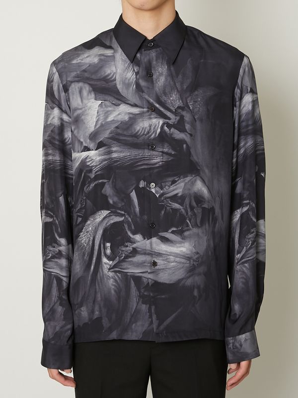 【25AW】プリント シルクシャツ / SILK SHIRTS / ブラック