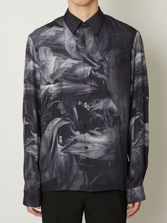 【25AW】プリント シルクシャツ / SILK SHIRTS / ブラック