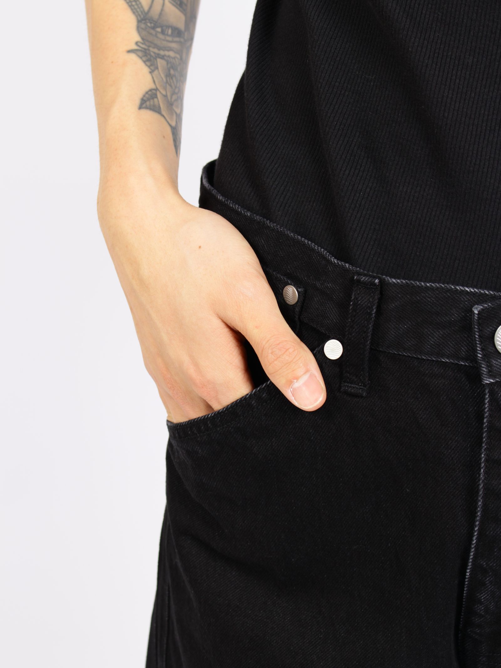 3D ツイステッド ジーンズ デニム パンツ / 3D TWISTED JEANS / FADED BLACK(ブラック)