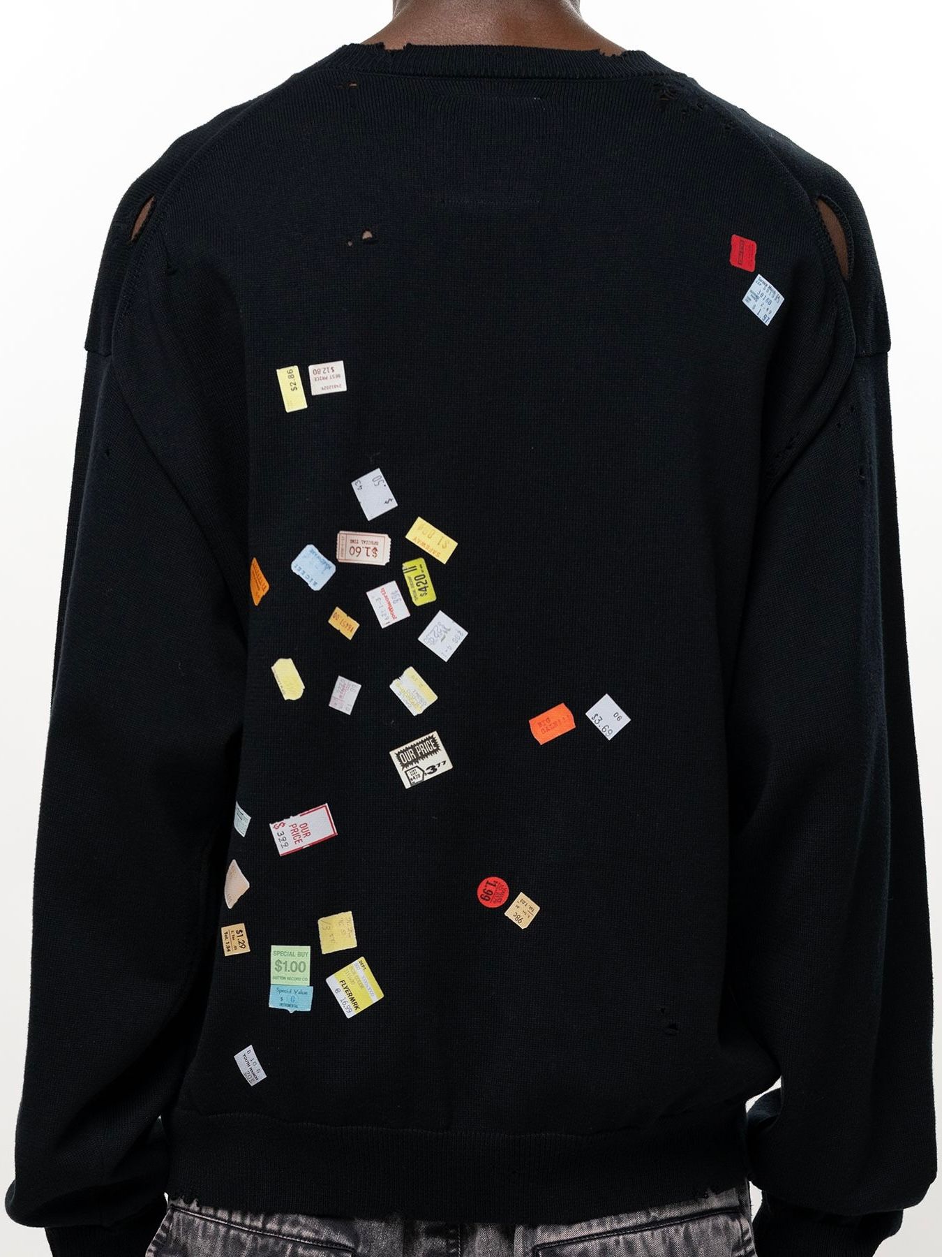 【26AW】 プライス ステッカー ニット プルオーバー / PRICE STICKER KNIT PO / ブラック
