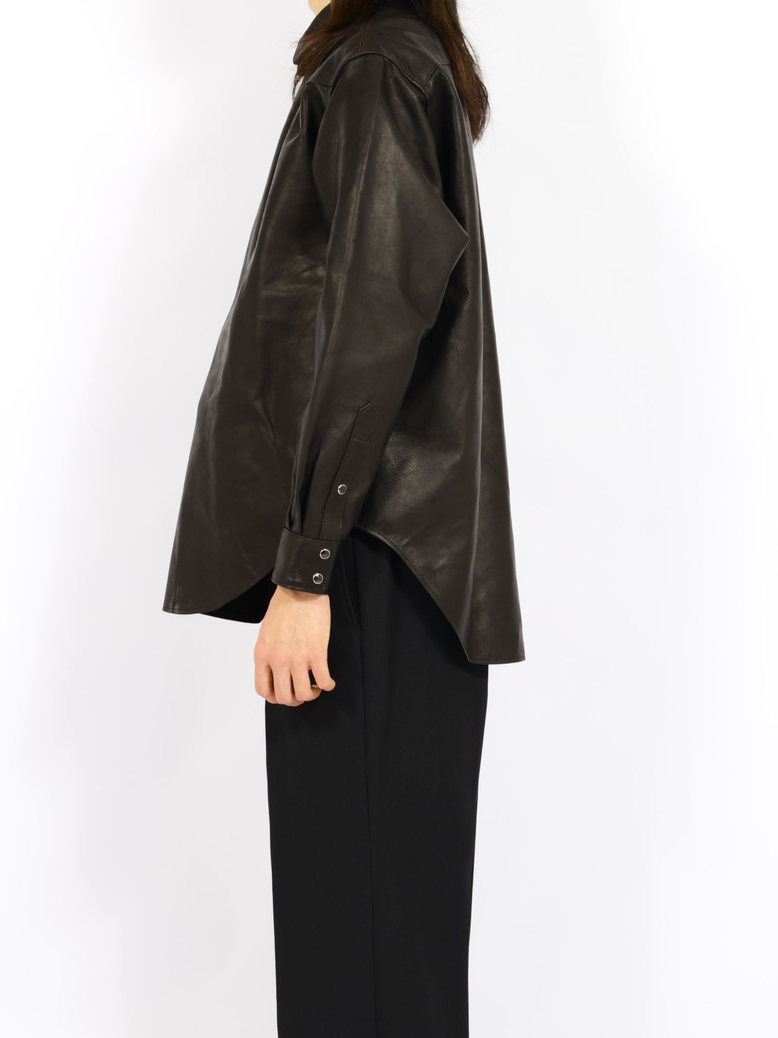 【26AW】ホースレザー シャツ ウエスタンシャツ / HORSE LEATHER SHIRTS / ブラック