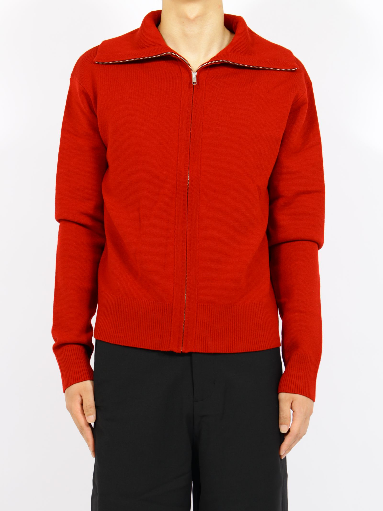 ニット ジップアップ ジャケット / KNIT ZIP UP JACKET / チェリー