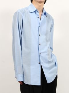 【25SS】リンクル ヴィスコース ロングスリーブ シャツ / WRINKLE VISCORSE L/S SHIRT / サックス