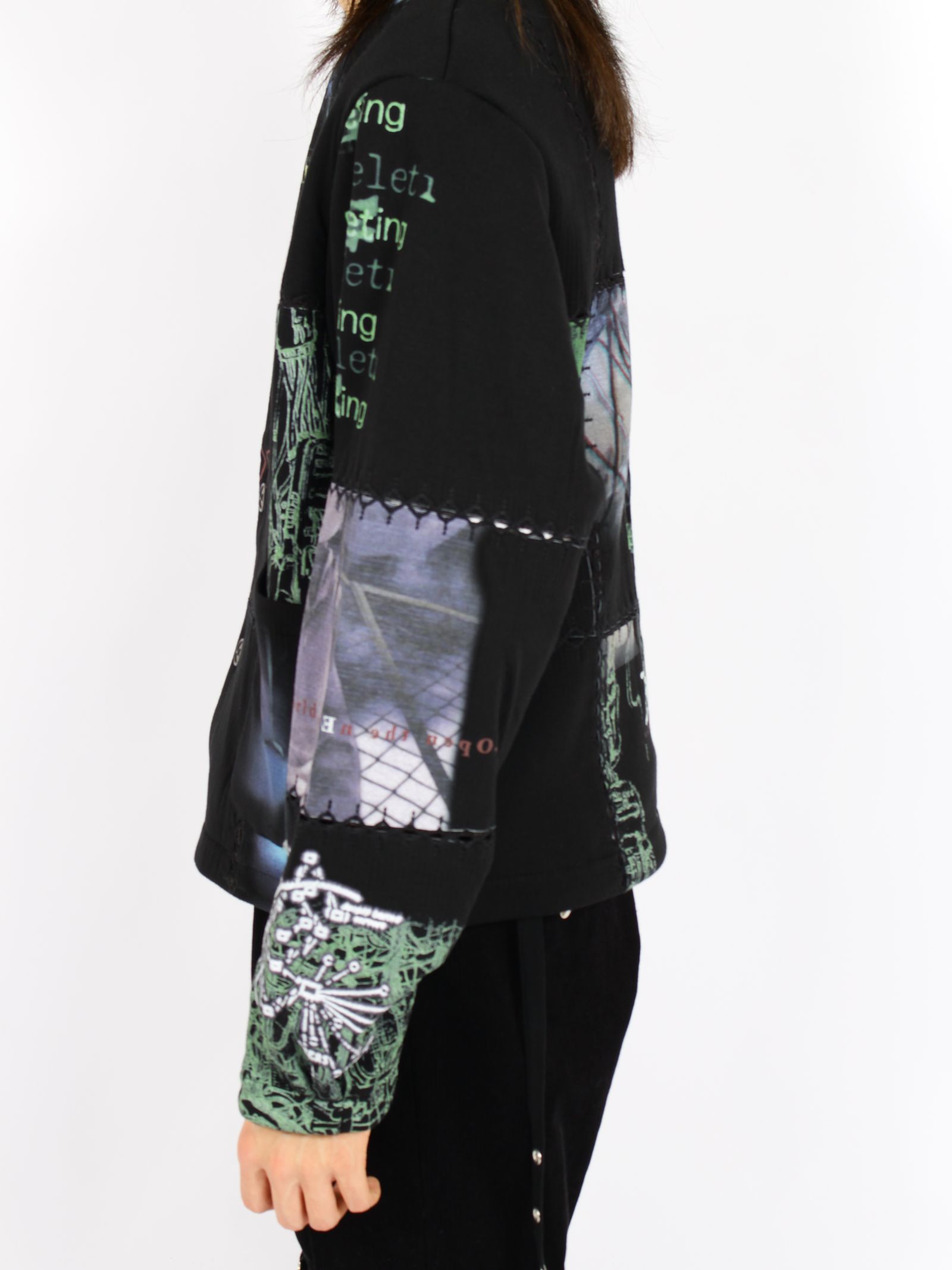 【26AW】フラグメント カーディガン バージョン シリアル エクスペリメンツ レイン / FRAGMENT CARDIGAN VER, SERIAL EXPERIMENTS LAIN / ブラック