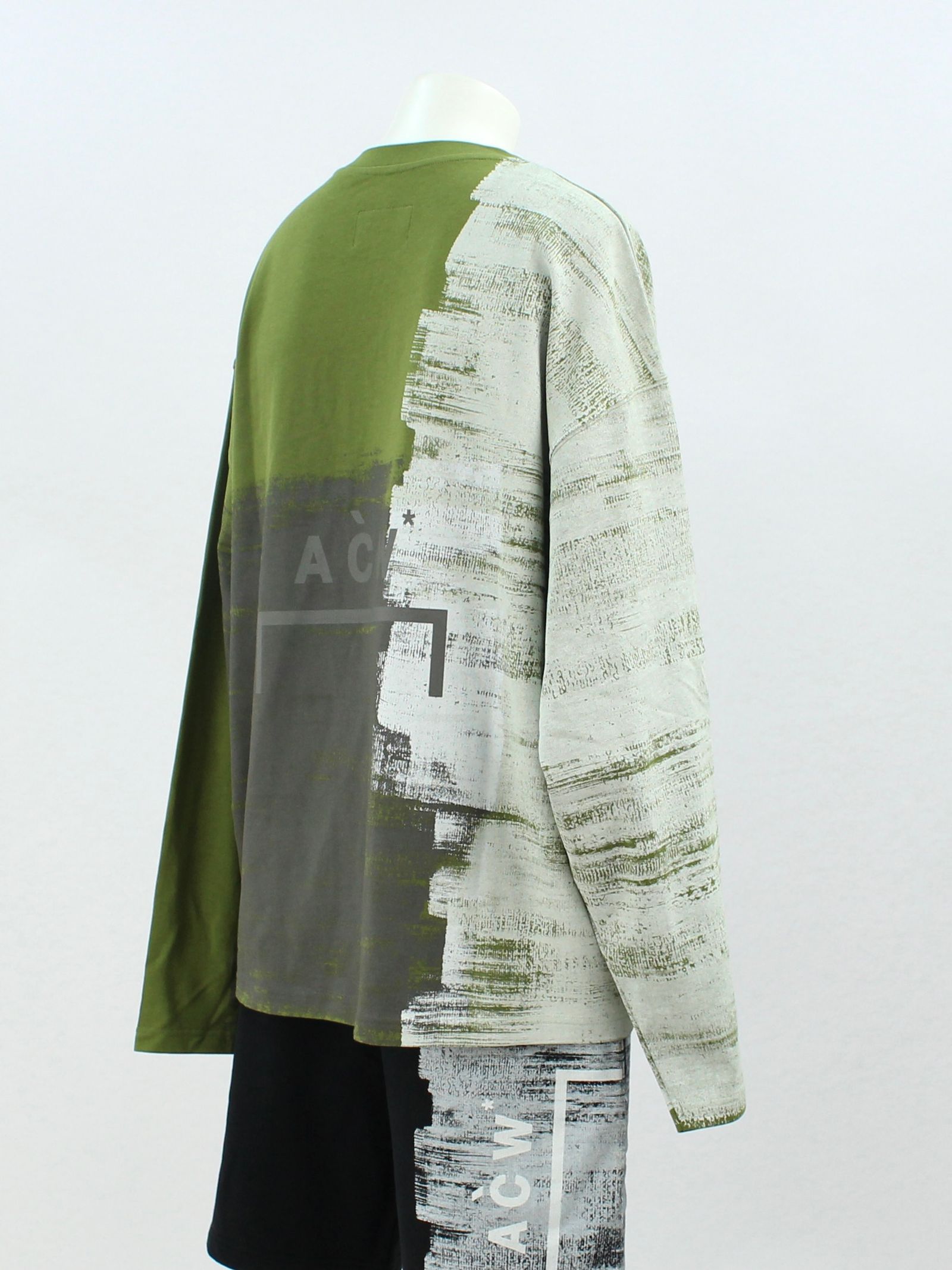 ペイント ロゴ 長袖Tシャツ / MOD LUX PAINTED LS T-SHIRTS / ミリタリーグリーン × ホワイト