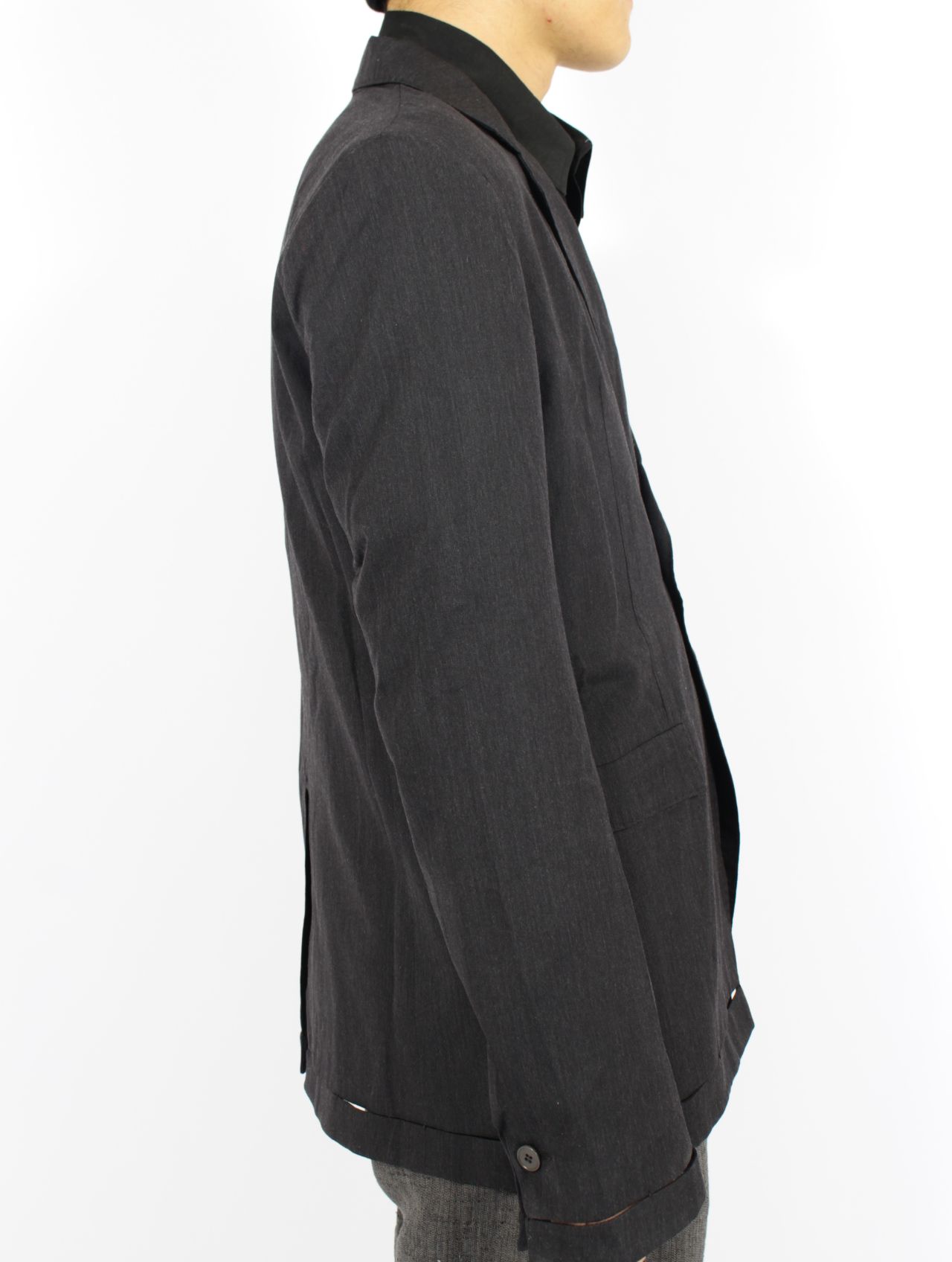 【25SS】モデュラー ハンドステッチ ヘム ジャケット / MODULAR HAND STITCHED HEM JACKET / ダークグレイ