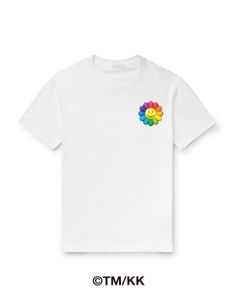 フラワープリント Tシャツ / Song List Tee / ホワイト × マルチ