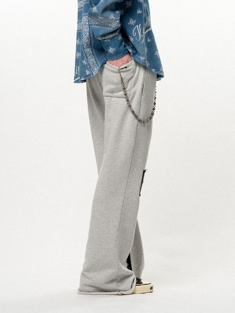 【26AW】 "ガールパッチ" ブーツカット スウェットパンツ フレア パンツ / "GIRL PATCH" BOOTCUT SWEAT PANTS / グレー