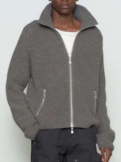 【26AW】ドライバーズ ジップ アップ セーター / DRIVERS ZIP UP SWEATER / TAUPE MELANGE(ブラウン)