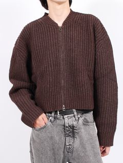 【25AW】ボンバー ニット カーディガン / BOMBER CARDIGAN / RED EARTH(レッドブラウン)