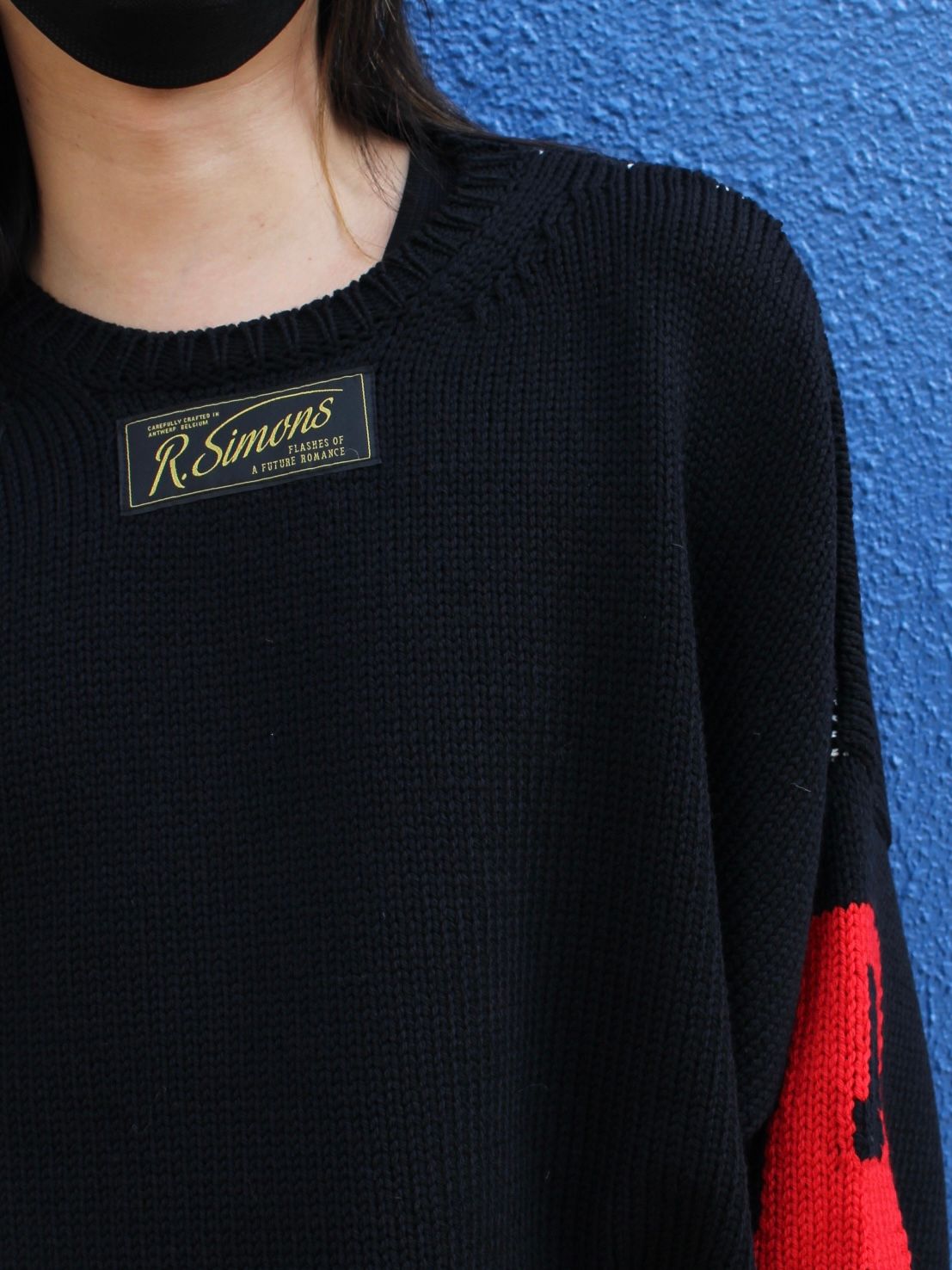 【22SS】オーバーサイズ ロゴ セーター / Oversized R sweater / ブラック - ブラック - 1(S)
