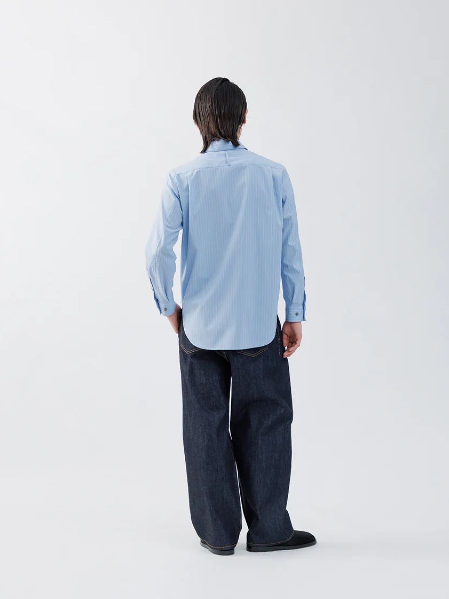 【26AW】 レギュラー フィット タブカラー シャツ ストライプ シャツ / REGULAR FIT TAB COLLAR SHIRT / SAX BLUE ST ( ブルー )