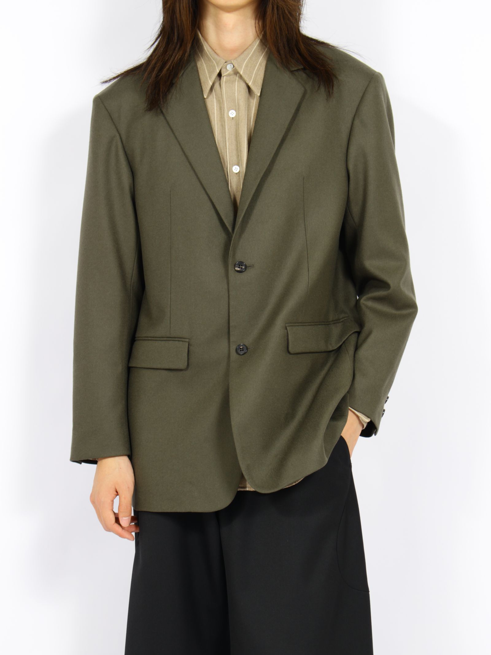 【26AW】 ウール テーラード ジャケット / WOOL TAILORED JACKET / グリーン