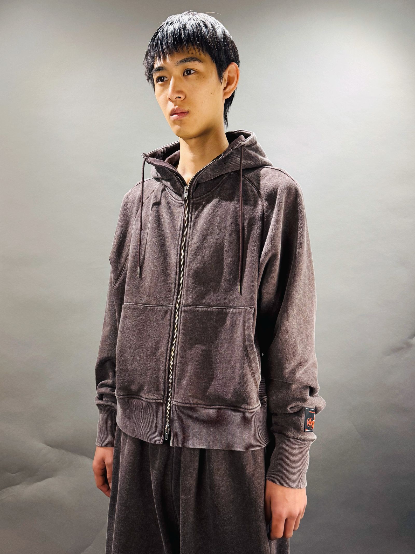 【25AW】ベーシック アシッド フーディー ジップアップ パーカー / BASIC ACID HOODIE / ブラウン