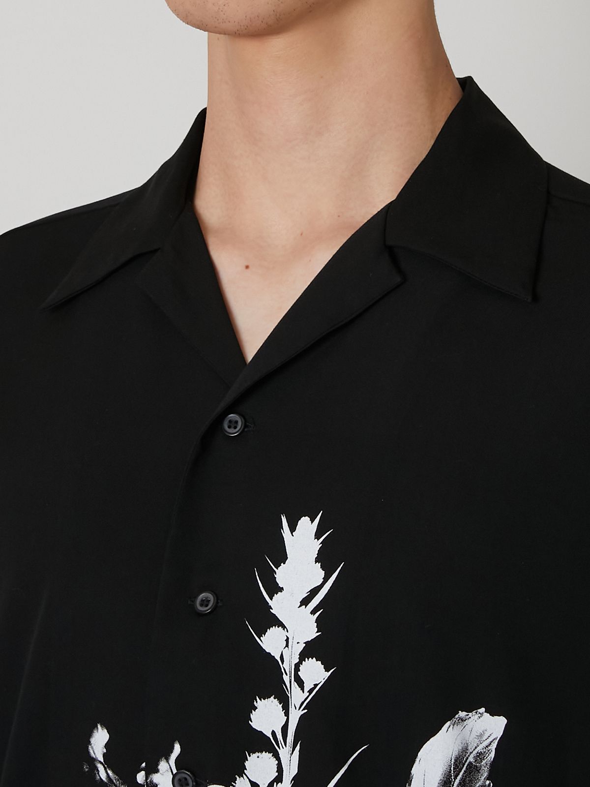 【27SS】オープンカラーシャツ 花柄 半袖 シャツ / OPEN-COLLAR SHIRT / ブラック