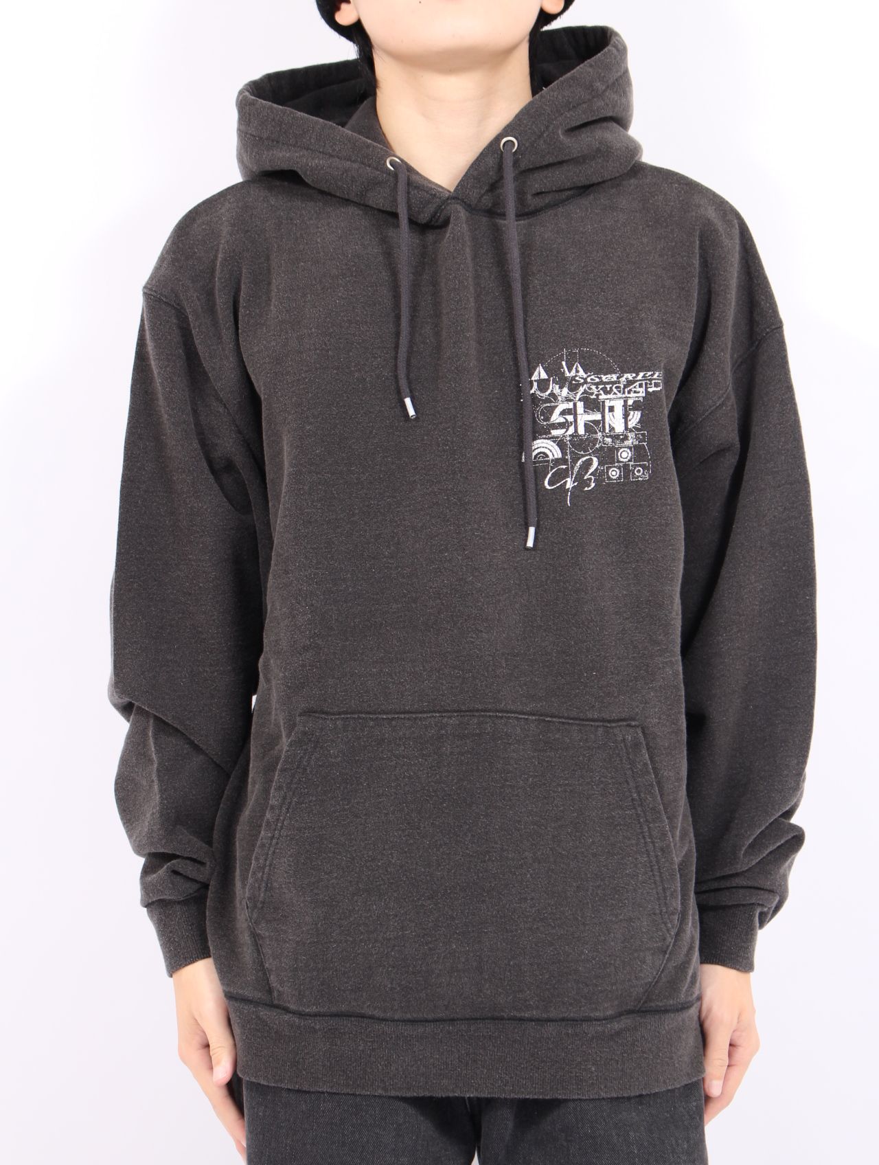 【25AW】佃弘樹 Heartwork Mixed media グラフィック フーディー パーカー / Hiroki Tsukuda ART ROBO GRAPHIC HOODIE / ブラック