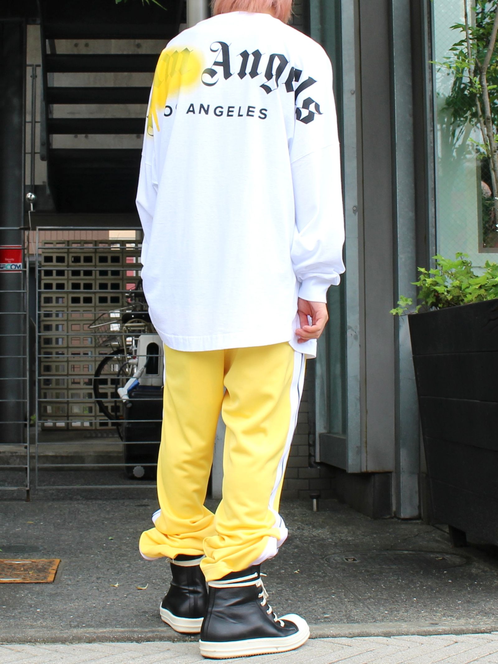 新品】Palm Angels スプレー ロゴ オーバーサイズ Ｔシャツ L www