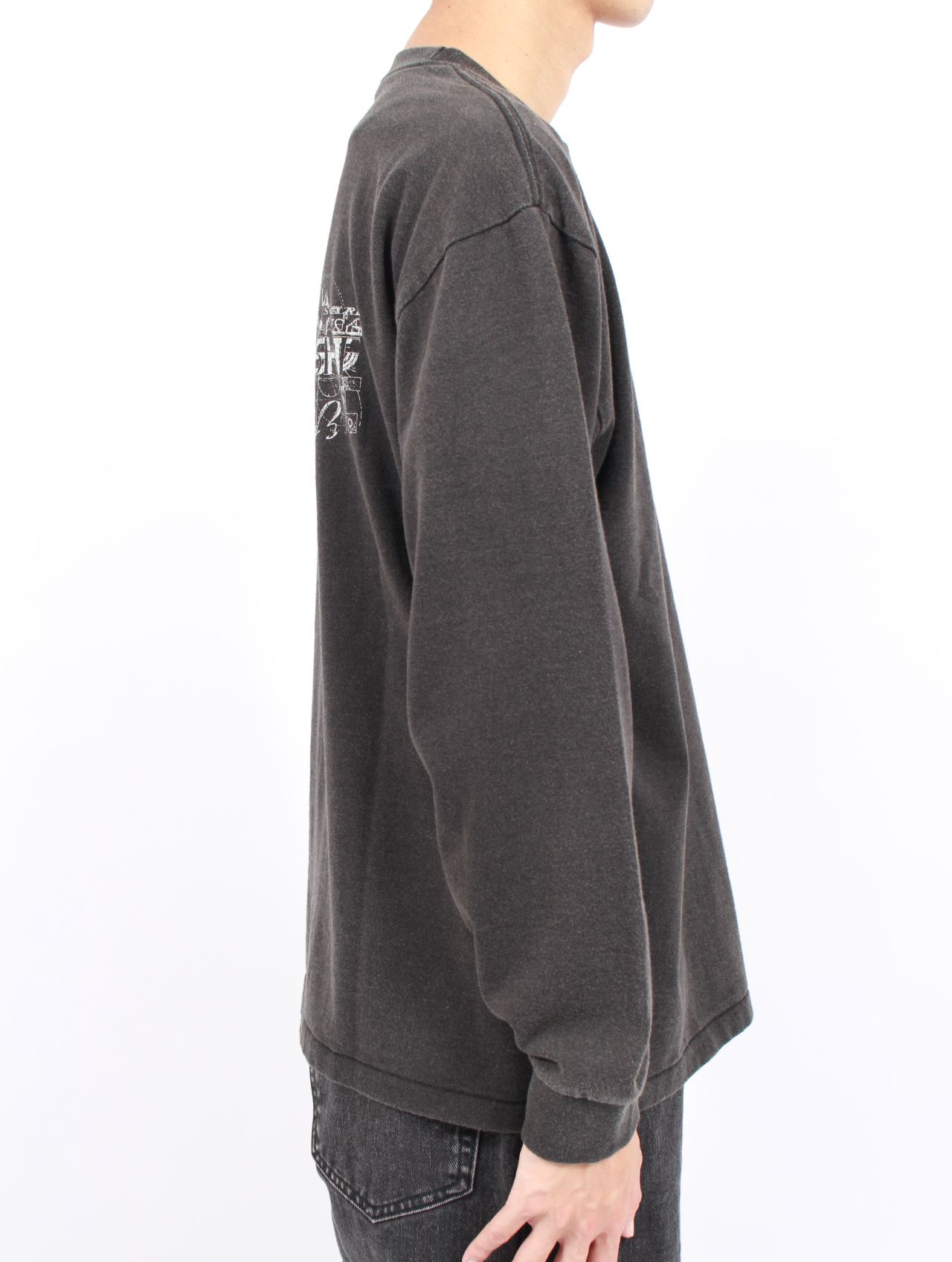 【25AW】佃弘樹 Heartwork Mixed media ロボット グラフィック ロングスリーブ 長袖 カットソー / Hiroki Tsukuda ART ROBO LONGSLEEVE / ブラック