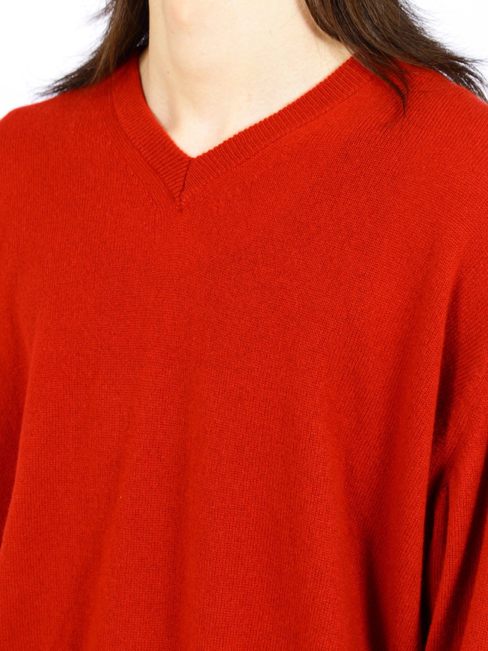 【26AW】カシミア Vネック ニット / CASHMERE V-NECK KNIT .16 / レッド