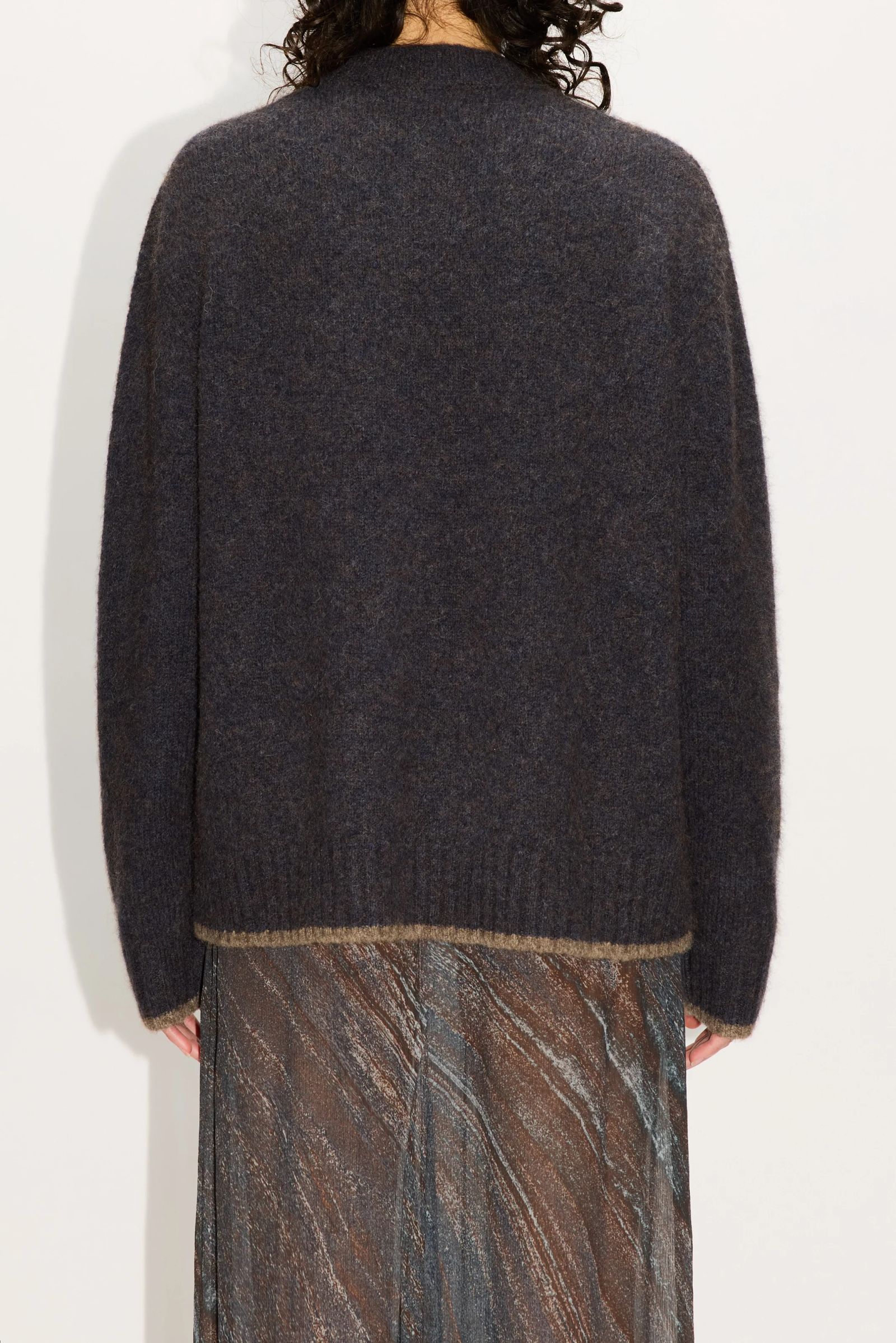 【25AW】ボックス シルエット ニット プルオーバー  / BOX SWEATER / BLUE BROWN(ブルーブラウン)